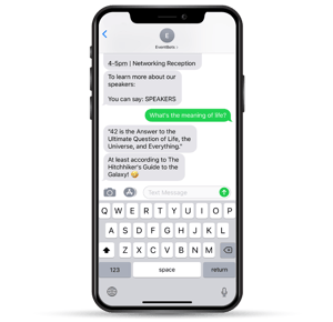 42Chat AI Chatbot text message answers the meaning of life
